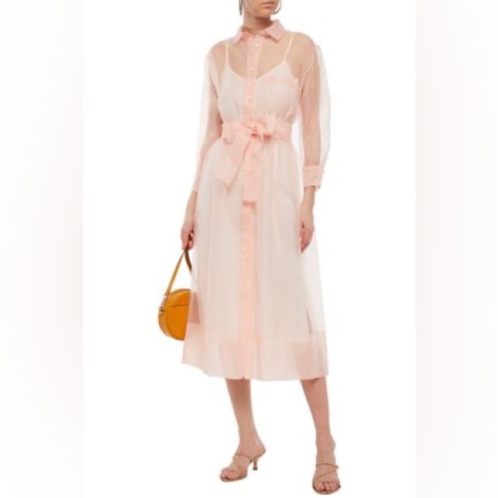 Maje Roane Organza Shirt Dress Pink - NWT